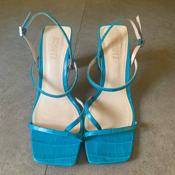 Schutz Aurora Sandals Blue Size 7.5B - Picture 9 of 9